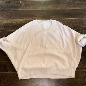 Anthropologie butter soft sweater light pink short sleeve XL